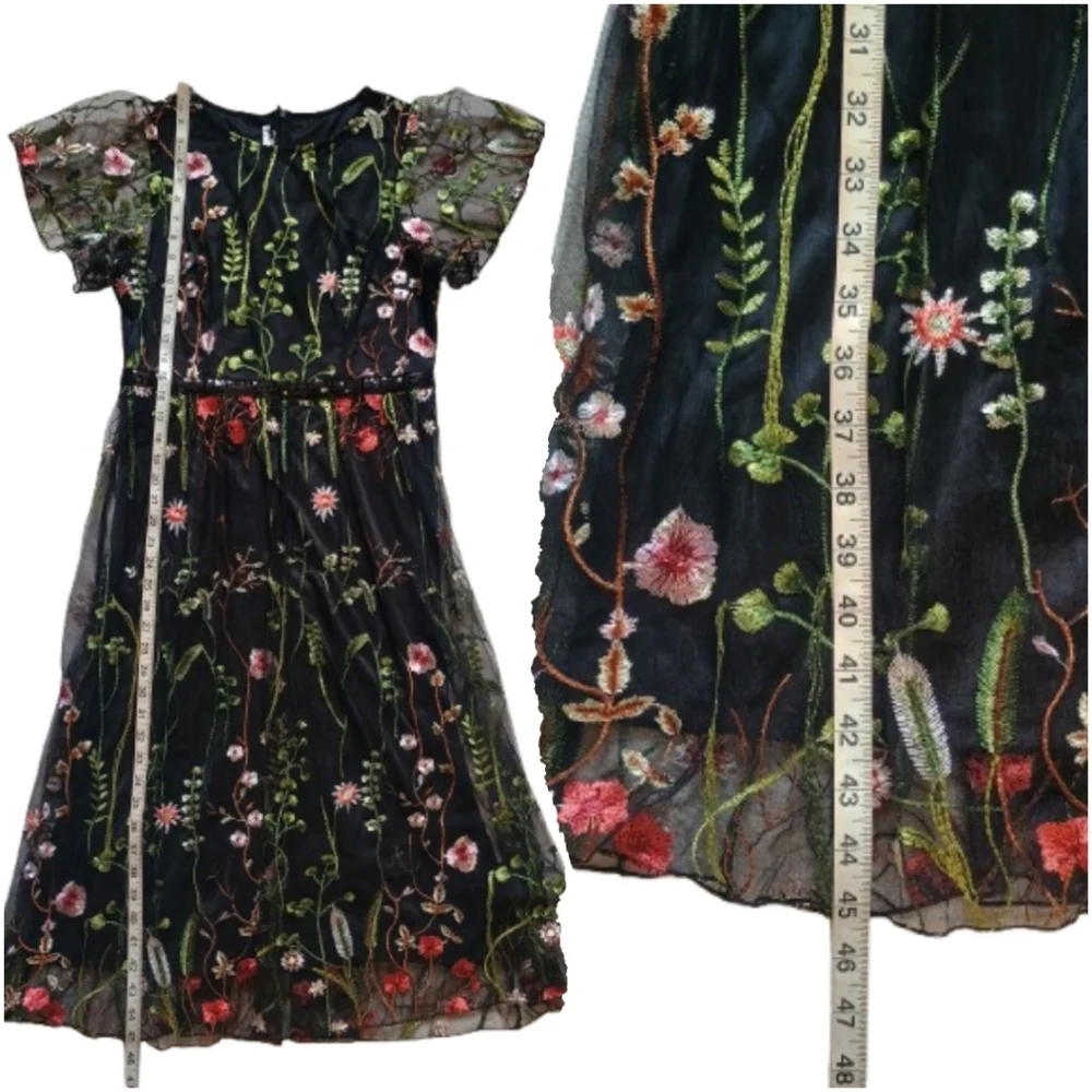 NWT JJS House Floral Embroidery Cocktail Dress Women's Size: L - Picture 8 of 14